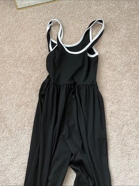 Cider Black Jumpsuit with White Trim